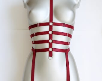 Harness for women full body, Handmade lingerie set Sceleton
