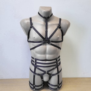 Mens lingerie harness men full body, Jockstraps for men bodysuit, Chest men's harness, Gay harness, Rave outfit festival clothing
