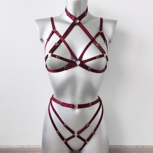 Harness for women full body, Handmade lingerie set Mara II