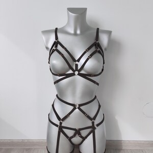 Harness woman outfit, Chest harness for women, Top harness belt, Harness lingeries, Fullbody harness, Waist belt, Harness leather