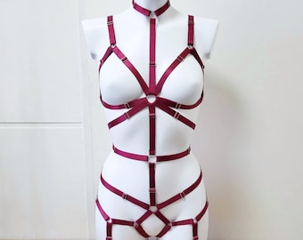 Harness woman outfit, Chest harness for women, Top harness belt, Harness lingeries, Fullbody harness, Waist belt, Harness bodysuit