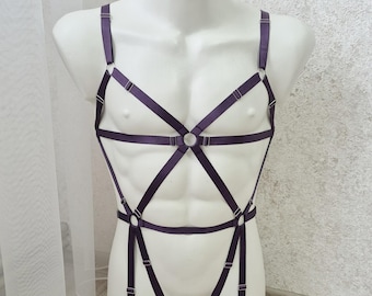Mens lingerie harness men full body, Jockstraps for men bodysuit, Chest men's harness, Gay harness, Rave outfit festival clothing