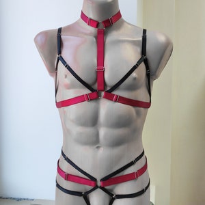 Mens lingerie harness men full body, Jockstraps for men pants and top, Chest men&#39;s harness, Gay harness rave outfit