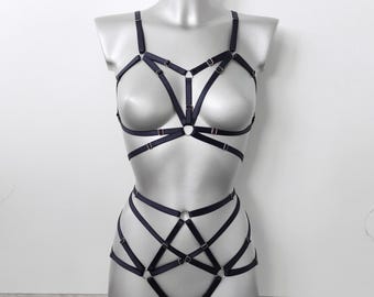 Harness for women full body, Handmade lingerie set Kitana