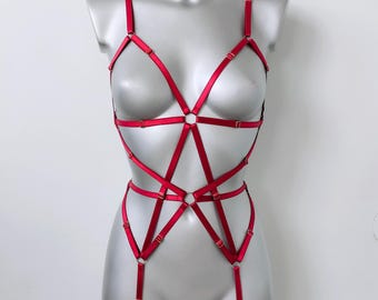 Harness for women full body, Handmade lingerie set Hecate
