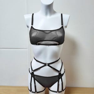 Black lingerie, Transparent lingerie, Mesh lingerie set, See thru underwear, Bra and panty set, Lingerie see through, Cute underwear