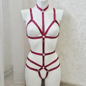 Harness woman outfit, Chest harness for women, Top harness belt, Harness lingeries, Fullbody harness, Waist belt, Harness bodysuit