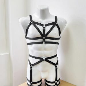 Mens lingerie harness men full body, Jockstraps for men pants and top, Chest men&#39;s harness, Gay harness rave outfit