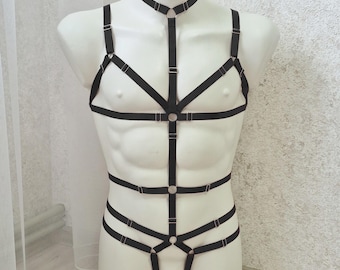 Mens lingerie harness men full body, Jockstraps for men bodysuit, Chest men's harness, Gay harness, Rave outfit festival clothing