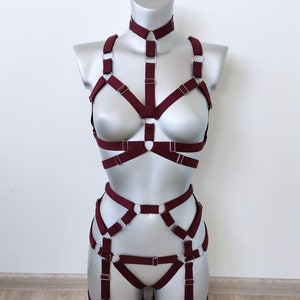 Harness woman outfit, Chest harness for women, Top harness belt, Harness lingeries, Fullbody harness, Waist belt