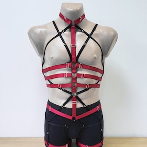 Mens lingerie harness men full body, Jockstraps for men pants and leather top, Chest men's harness, Gay harness outfit