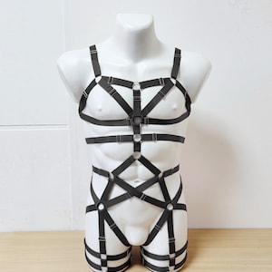 Herren Dessous Geschirr Männer Ganzkörper, Jockstraps für Männer Bodysuit, Brust Herrengeschirr, Gay Geschirr Rave Outfit Festival Kleidung