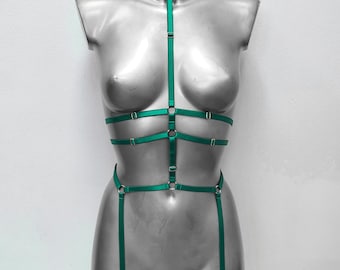 Harness for women full body, Handmade lingerie set Scorpion, Festival outfit, Bondage lingerie clothing