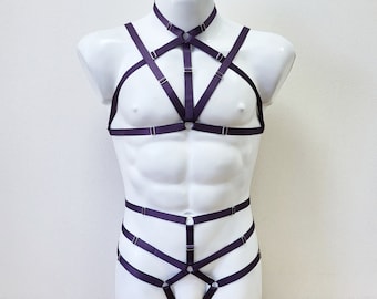 Men elastic harness set, Cosplay man costume, Jockstraps for men, Rave festival chest men's harness, Gay harness, Body lingerie harness