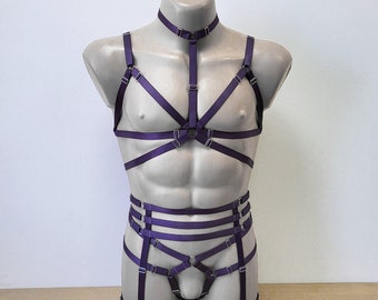 Mens lingerie harness men full body, Jockstraps for men bodysuit, Chest men's harness, Gay harness, Rave outfit festival clothing