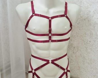 Mens lingerie harness men full body, Jockstraps for men bodysuit, Chest men's harness, Gay harness, Rave outfit festival clothing