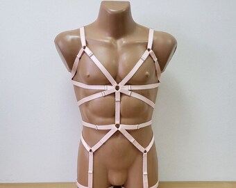 Mens leather lingerie harness men bondages full body, Jockstraps for men bodysuit, Chest men's harness, Gay harness, Queer lingerie