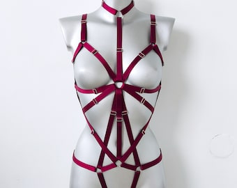 Harness woman outfit, Chest harness for women, Top harness belt, Harness lingeries, Fullbody harness, Waist belt, Harness bodysuit