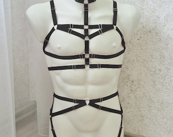 Mens lingerie harness men full body, Jockstraps for men bodysuit, Chest men's harness, Gay harness, Rave outfit festival clothing