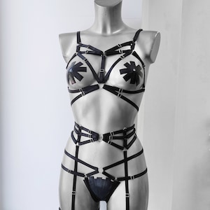 Harness for women full body, Handmade lingerie set Misty