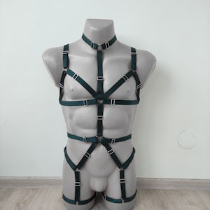 Herren Dessous Geschirr Männer Ganzkörper, Jockstraps für Männer Bodysuit, Brust Herrengeschirr, Gay Geschirr Rave Outfit Festival Kleidung