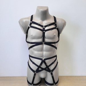 Mens lingerie harness men full body, Jockstraps for men bodysuit, Chest men&#39;s harness, Gay harness, Rave outfit festival clothing