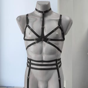 Mens lingerie harness men full body, Jockstraps for men bodysuit, Chest men&#39;s harness, Gay harness, Rave outfit festival clothing.