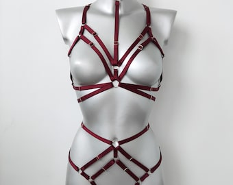Harness for women full body, Handmade lingerie set Nyx