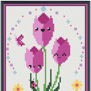 Totally Tulips Cross Stitch Pattern | Digital PDF Pattern | Tulips | Flowers | Spring