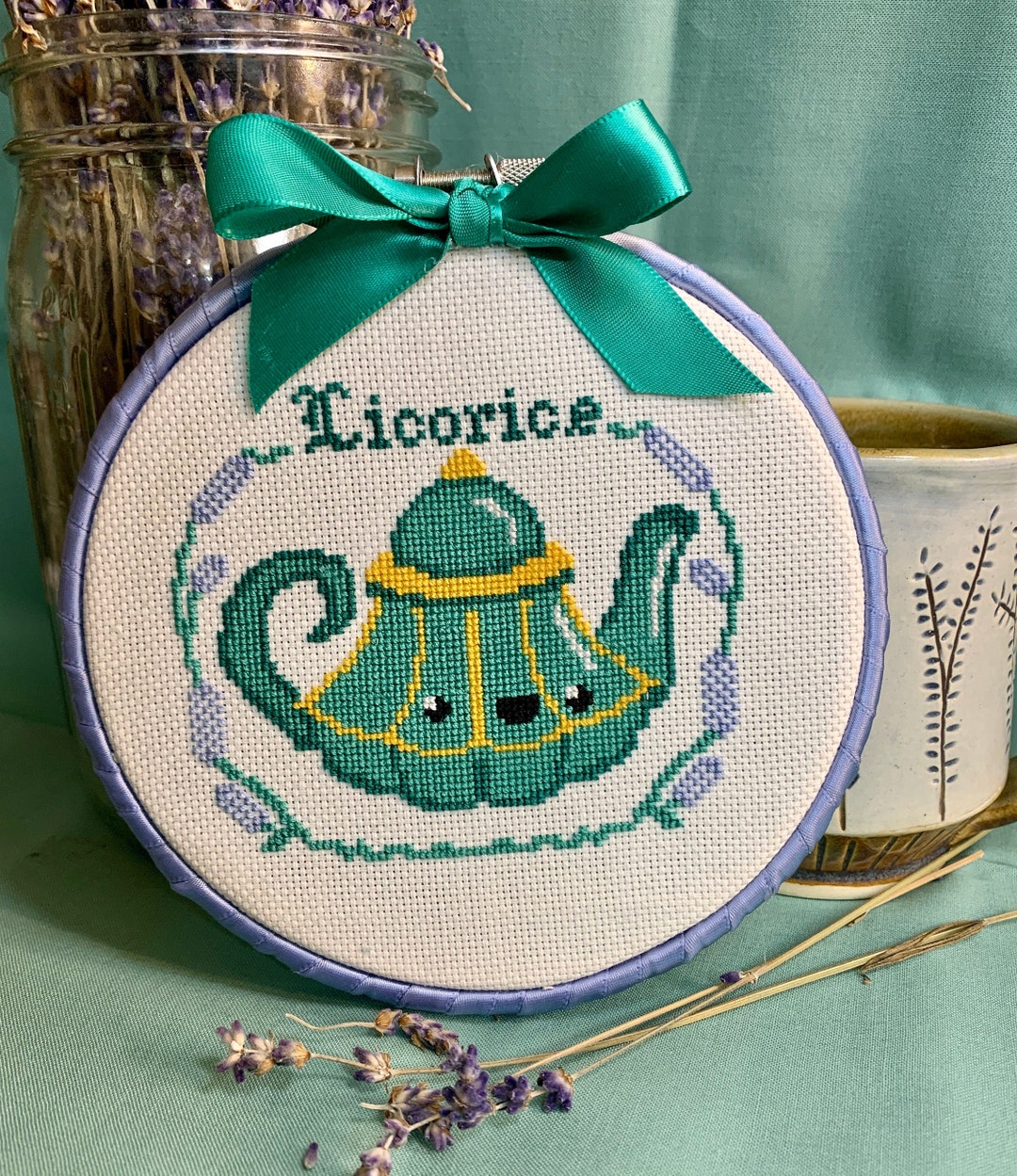 Licorice Teapot Cross Stitch Pattern Digital PDF Pattern Terrific