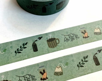 Herbalist Washi Tape | Herbal Washi Tape | Teas, Tinctures, Elderberries, Herbs | Washi Tape | Bullet Journaling | Handmade Washi Tape