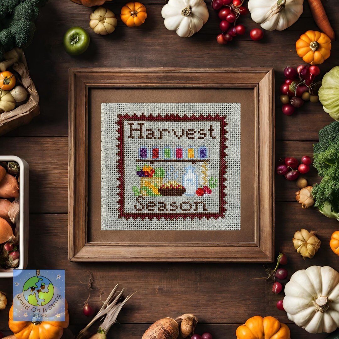 Harvest Season Cross Stitch Pattern | Cross Stitch PDF | Harvest | Fall ...