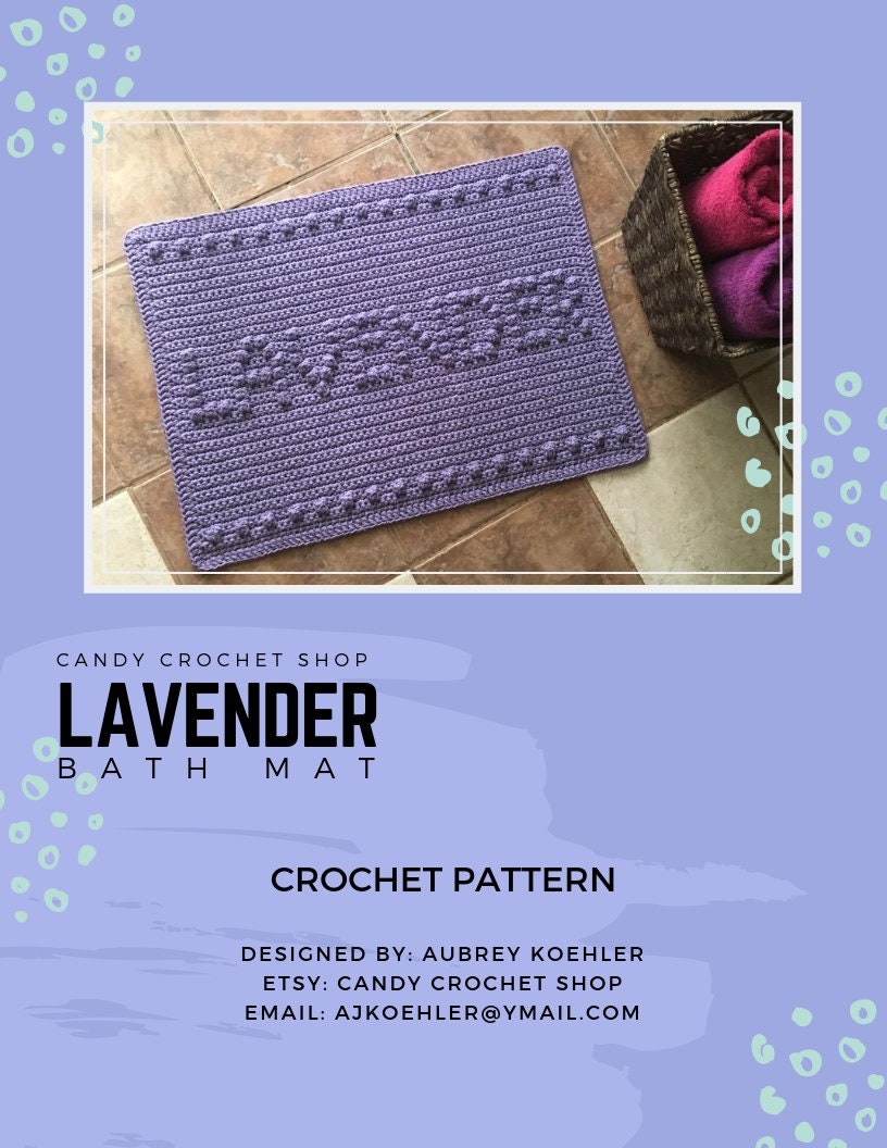 Bath Mat Crochet PATTERN Lavender Thick Cotton Mat PDF Etsy