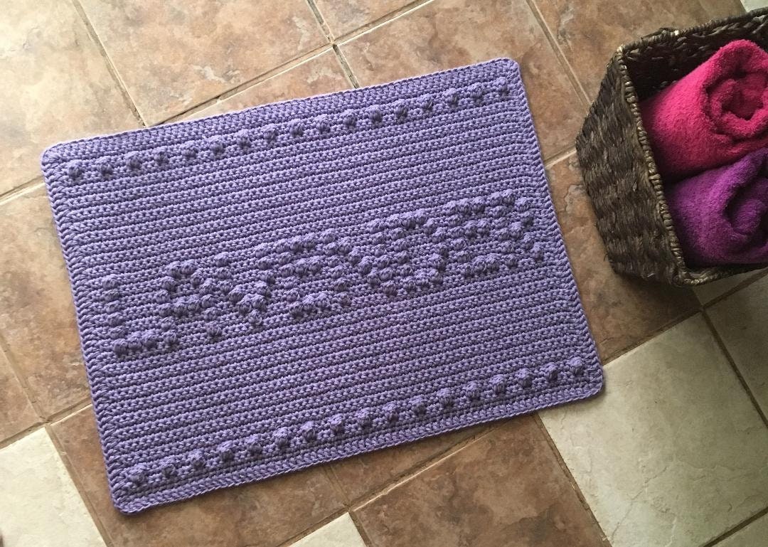 Bath Mat Crochet PATTERN Lavender Thick Cotton Mat PDF Etsy