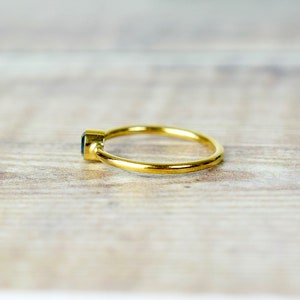 London Blue Topaz Ring in Gold Fill, November Birthstone Rings For Women, Girlfriend Gift image 6