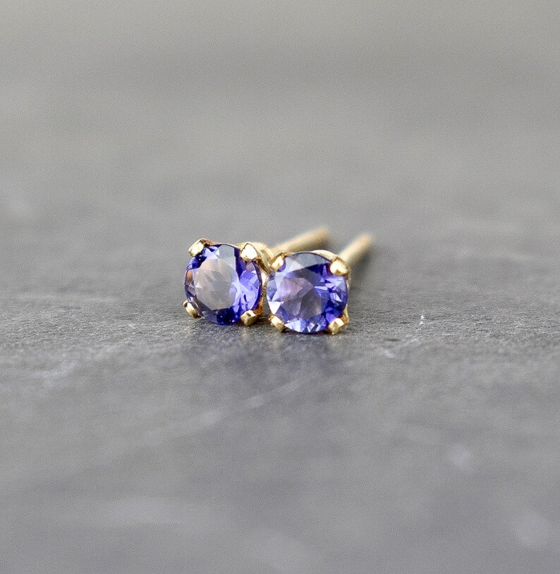 iolite stud earrings