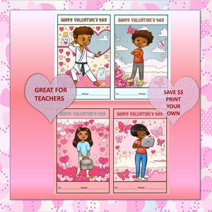 Set Of 30 Printable African American Valentine'S Day Cards - Etsy