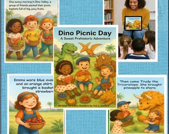 Dino Picnic Day – Printable Dinosaur Book for Toddlers | Bonus Wall Art | Kids' eBook for Bedtime or Storytime | Instant Download Fun