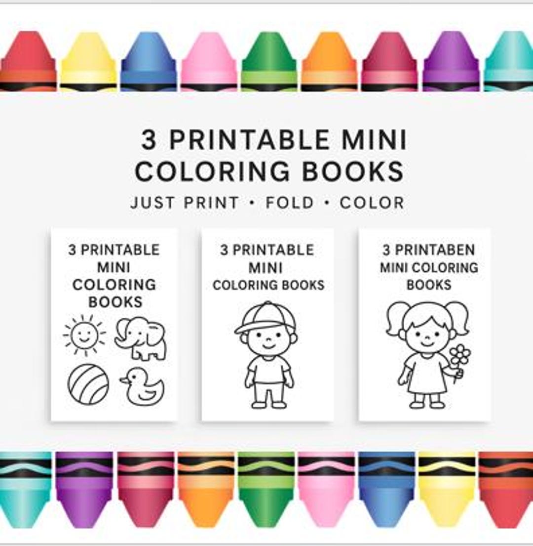 Printable Mini Coloring Books for Little Ones | Foldable Pictures for ...