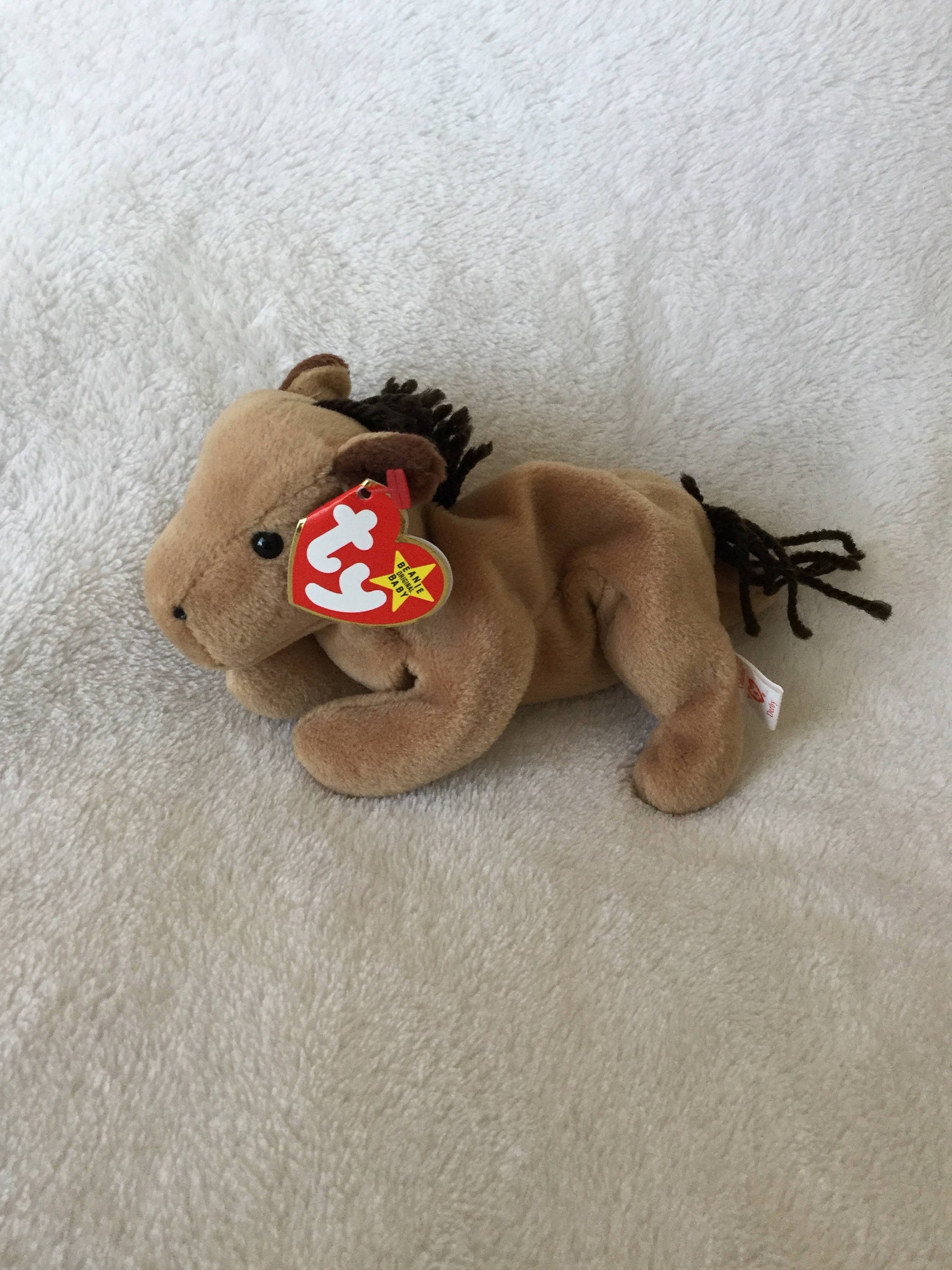 Rare, Ty Fine Mane DERBY Beanie Baby 1995 Retired Collectible With Many
