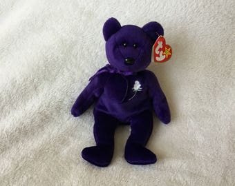 TY Beanie Baby - PRINCESS Diana the Purple Teddy Bear – 1997