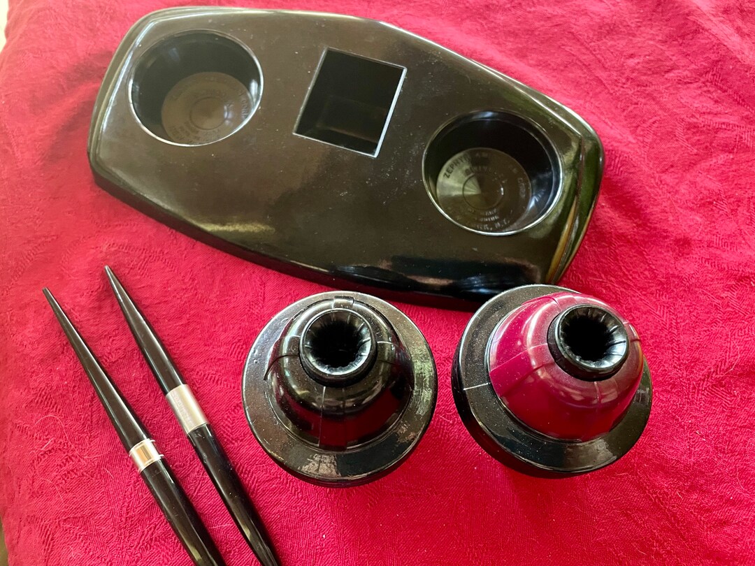 Swivodex Double Inkwell Set Calligraphy 2 Red and Black Ink Well and ...