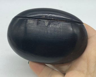 Revolutionary War era Black Snuff Box Papier Mache Black Lacquer
