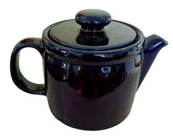 1940s McCoy Pottery Teapot Cobalt Blue Mid Century Modern