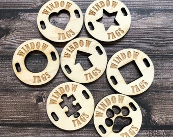 ETIQUETA DE VENTANA, Etiqueta grabada con láser de madera personalizada, Etiqueta de prenda de madera grabada personalizada, Etiqueta grabada con láser para ganchillo, tejido, costura, prendas