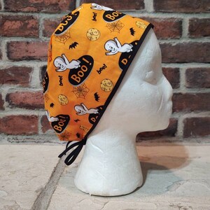 Halloween Surgical Scrub Cap Casper Ghost Medical Doctor Nurse Dentist Vet Tech