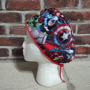 Surgical Scrub Cap Superheroes Unisex Adjustable Dentist Nurse Vet Tech Doctor