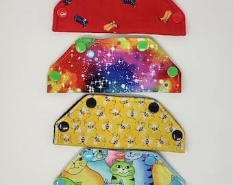 G Tube Port Cover: Cotton, Fleece, Snaps - Cats, Bees, Galaxy, Cowboy Boots