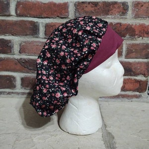 Rose Floral Bouffant Surgical Scrub Cap Dentist Nurse Vet Tech Doctor