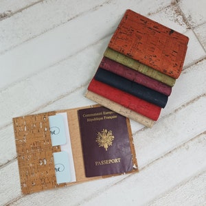 Passport case, wallet, passport cover in cork bark